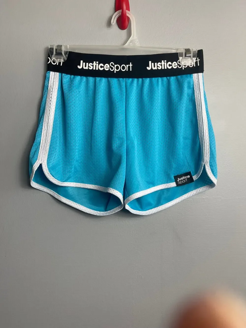Justice Sport Girls Mesh Dolphin Shorts Blue Athletic Running Size [L 12/14]